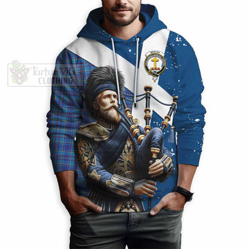 Mercer Tartan Hoodie with Family Crest Scottish Bagpiper Vibes