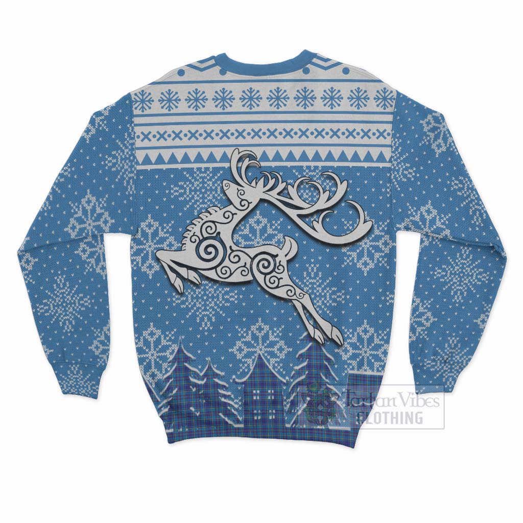 Tartan Vibes Clothing Mercer Clan Christmas Sweatshirt Celtic Reindeer Style