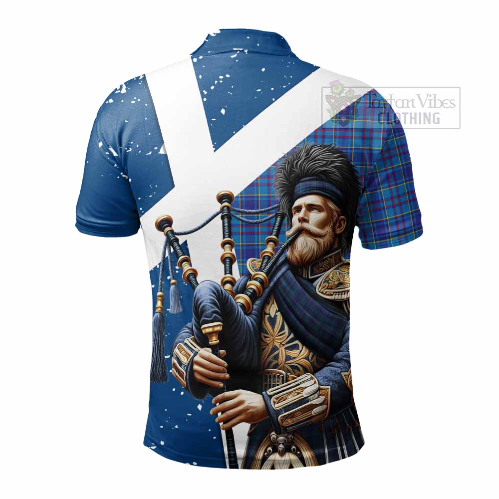 Tartan Vibes Clothing Mercer Tartan Polo Shirt with Family Crest Scottish Bagpiper Vibes