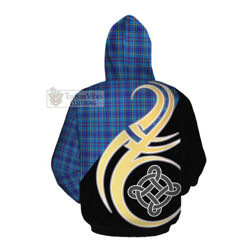 Tartan Vibes Clothing Mercer Tartan Cotton Hoodie with Family Crest and Celtic Symbol Style