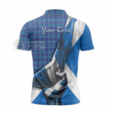 Mercer Tartan Zipper Polo Shirt with Family Crest Scotland Patriotic Style