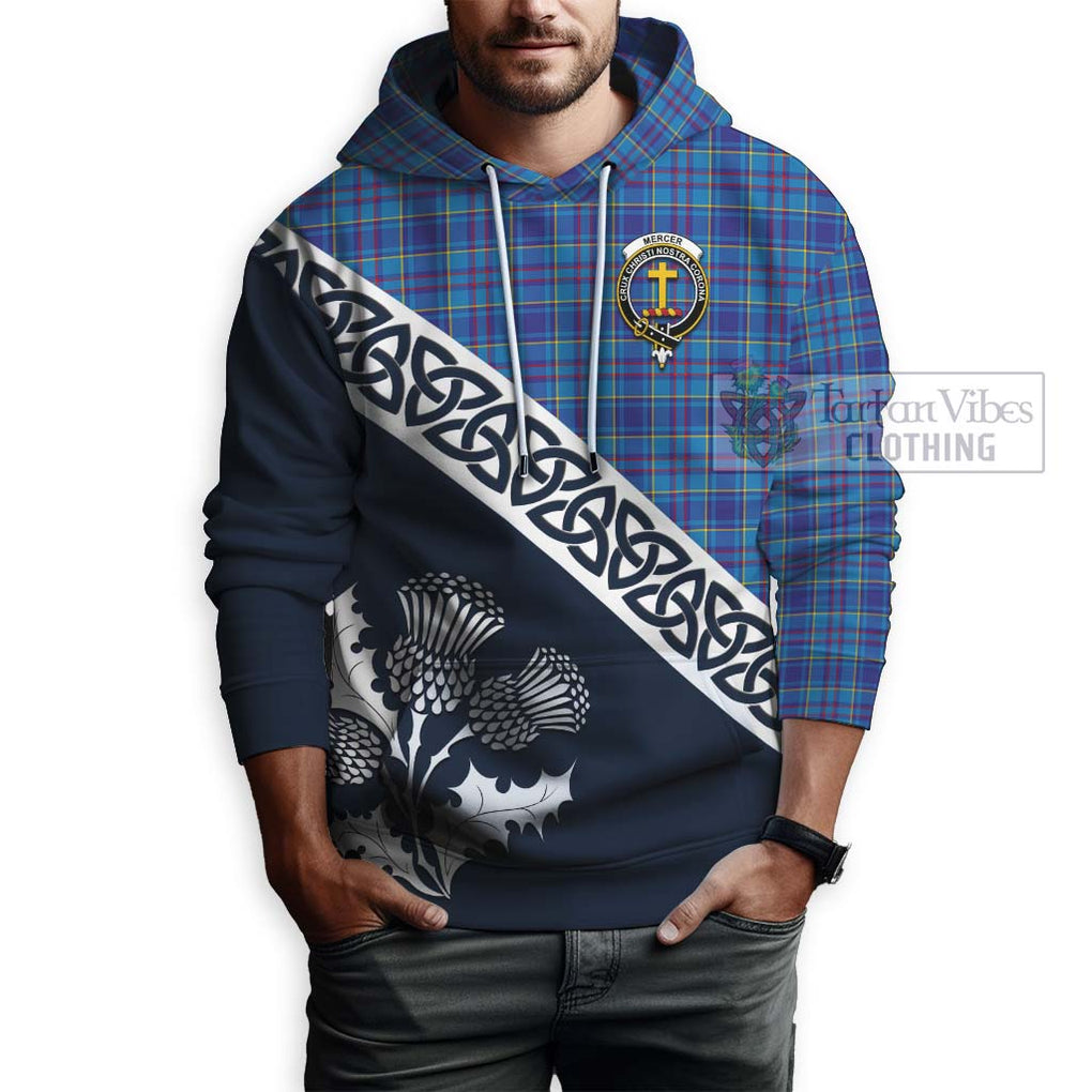 Tartan Vibes Clothing Mercer Tartan Hoodie Featuring Thistle and Scotland Map