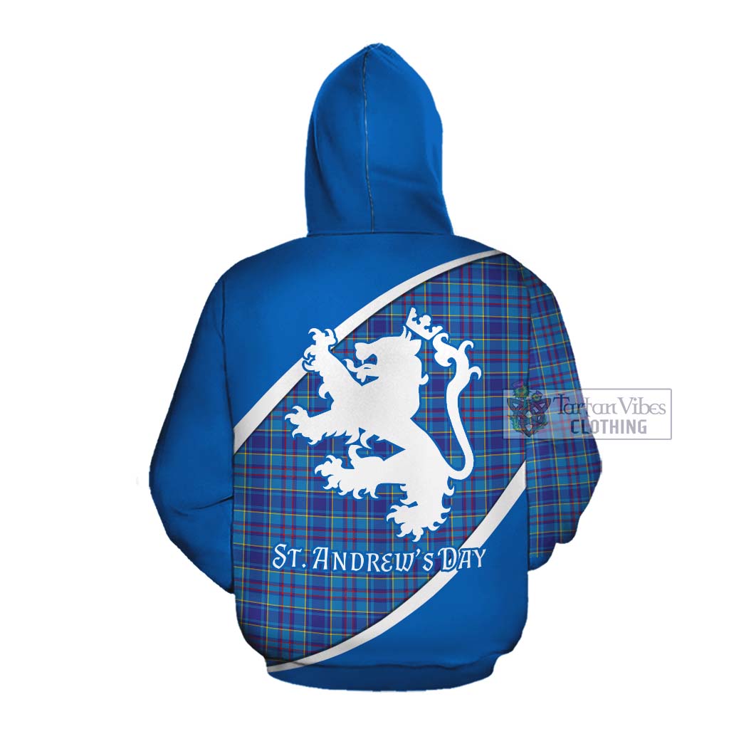 Tartan Vibes Clothing Mercer Family Crest Tartan Cotton Hoodie Celebrate Saint Andrew's Day in Style