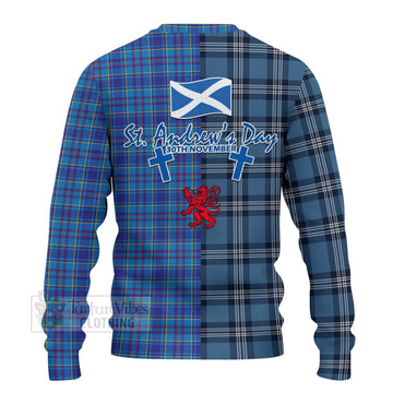 Mercer Tartan Knitted Sweater Happy St. Andrew's Day Half Tartan Style