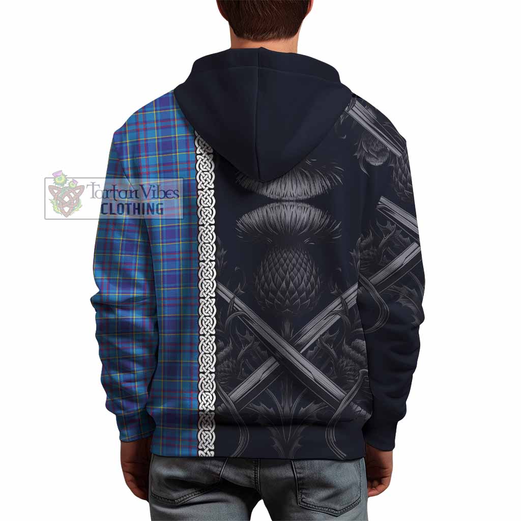 Tartan Vibes Clothing Mercer Tartan Hoodie with Family Crest Cross Sword Thistle Celtic Vibes