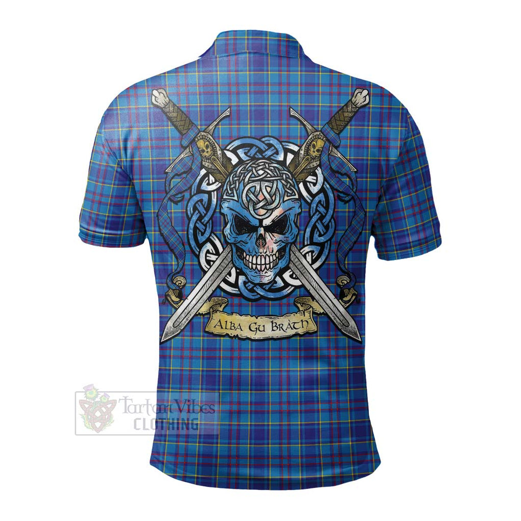 Tartan Vibes Clothing Mercer Tartan Polo Shirt with Family Crest Celtic Skull Style