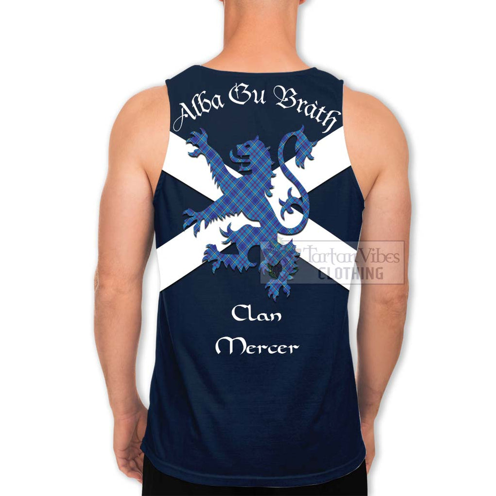 Tartan Vibes Clothing Mercer Tartan Lion Rampant Men's Tank Top – Proudly Display Your Heritage with Alba Gu Brath and Clan Name