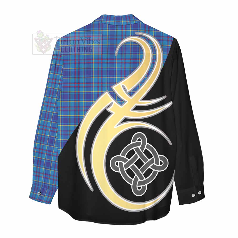 Tartan Vibes Clothing Mercer Tartan Women's Casual Shirt with Family Crest and Celtic Symbol Style