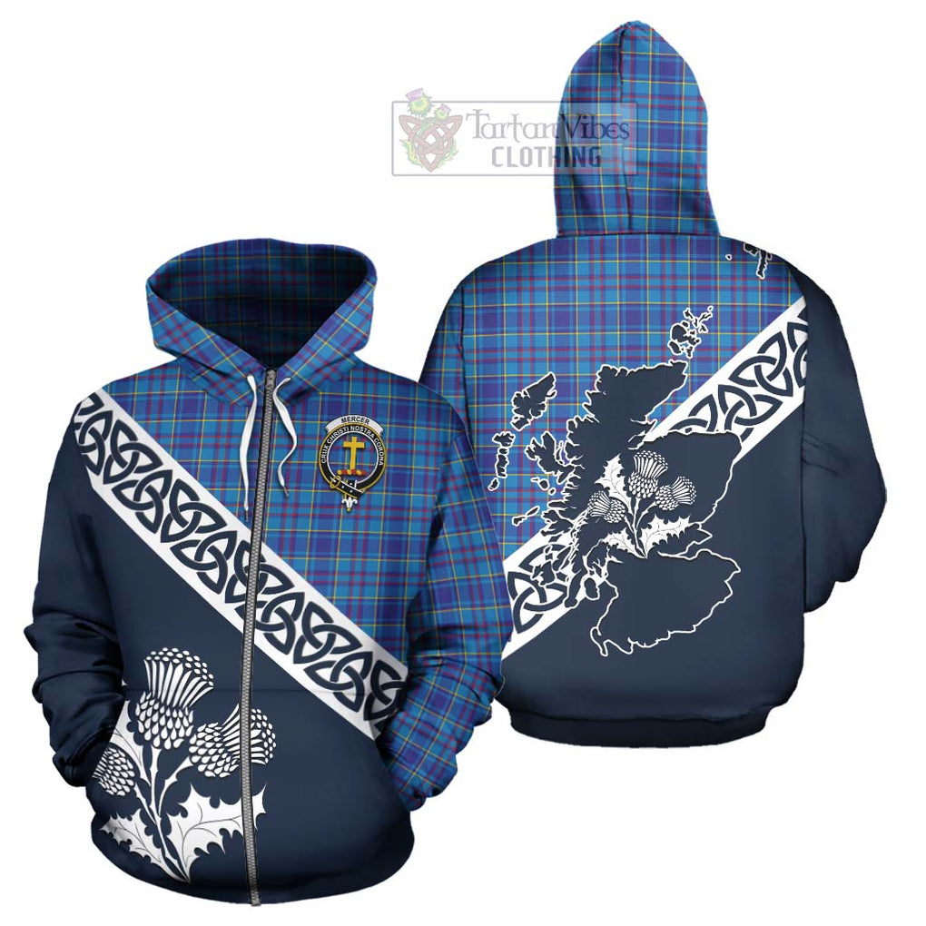 Tartan Vibes Clothing Mercer Tartan Hoodie Featuring Thistle and Scotland Map