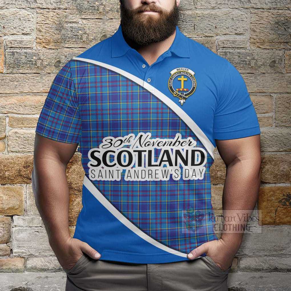 Tartan Vibes Clothing Mercer Family Crest Tartan Polo Shirt Celebrate Saint Andrew's Day in Style