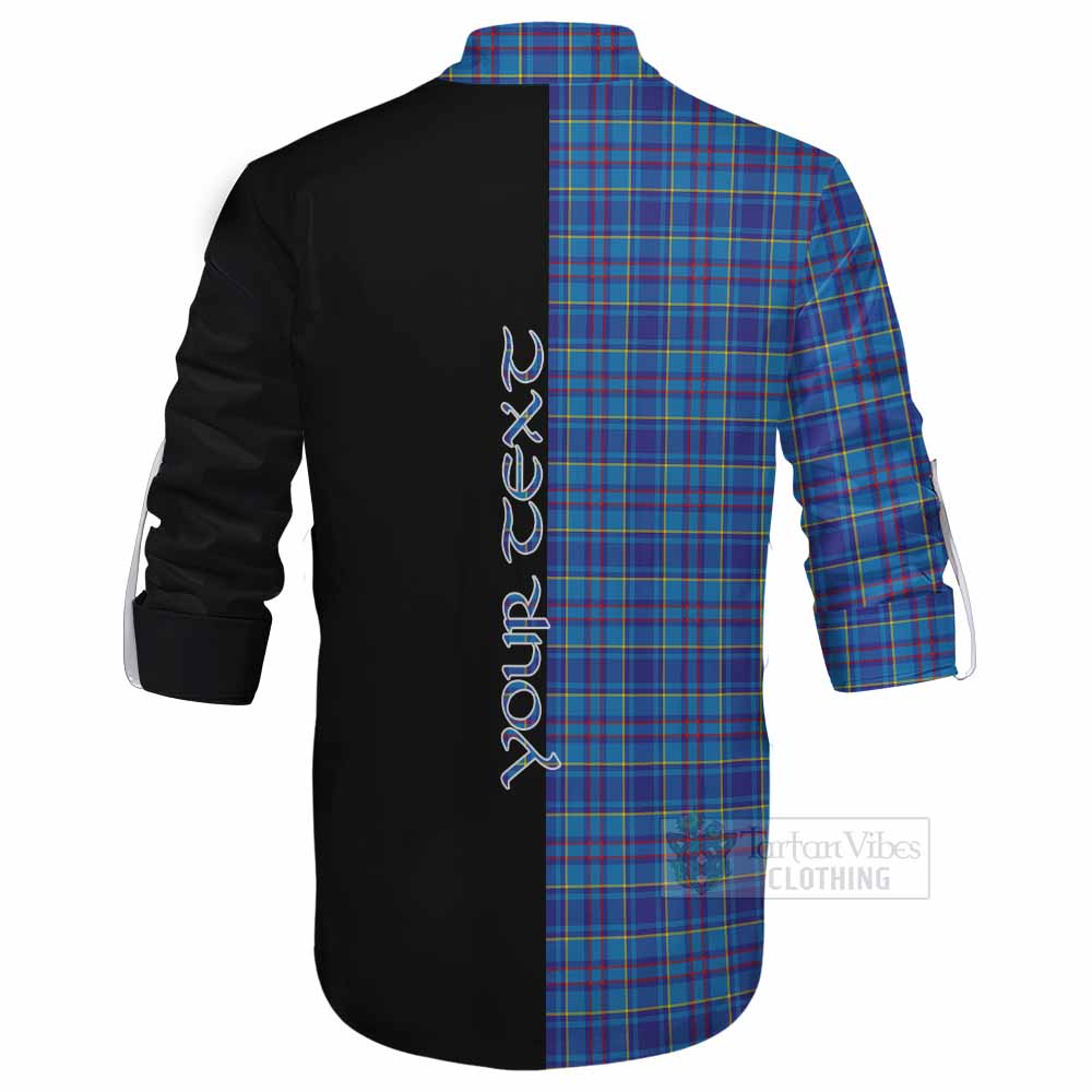 Tartan Vibes Clothing Mercer Tartan Ghillie Kilt Shirt with Family Crest and Half Of Me Style