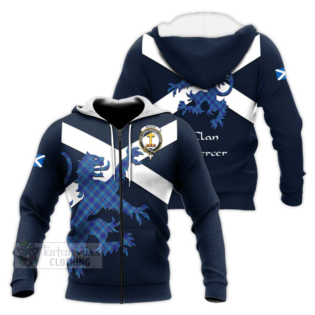 Tartan Vibes Clothing Mercer Tartan Lion Rampant Knitted Hoodie – Proudly Display Your Heritage with Alba Gu Brath and Clan Name