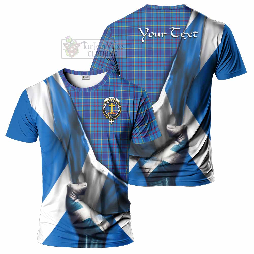 Tartan Vibes Clothing Mercer Tartan T-Shirt with Family Crest Scotland Patriotic Style