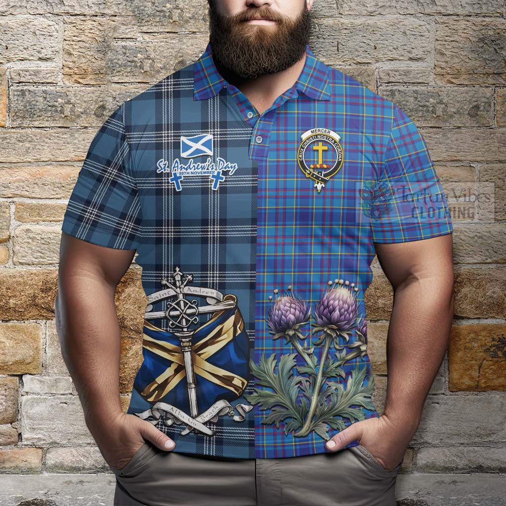 Tartan Vibes Clothing Mercer Tartan Polo Shirt Happy St. Andrew's Day Half Tartan Style