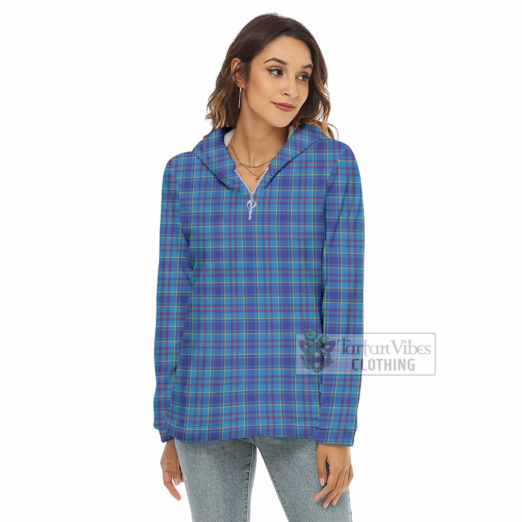 Tartan Vibes Clothing Mercer Tartan Women's Borg  Half Zip Fleece Hoodie