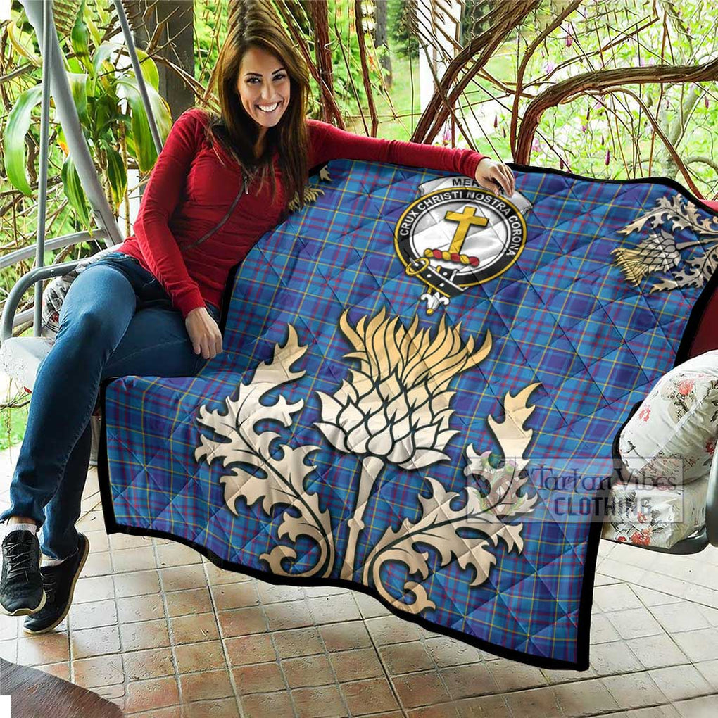 Tartan Vibes Clothing Mercer Tartan Quilt with Family Crest and Golden Thistle Style