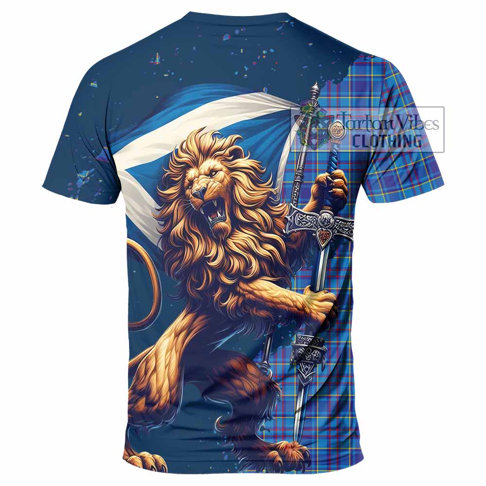 Tartan Vibes Clothing Mercer Tartan Family Crest T-Shirt with Scottish Majestic Lion