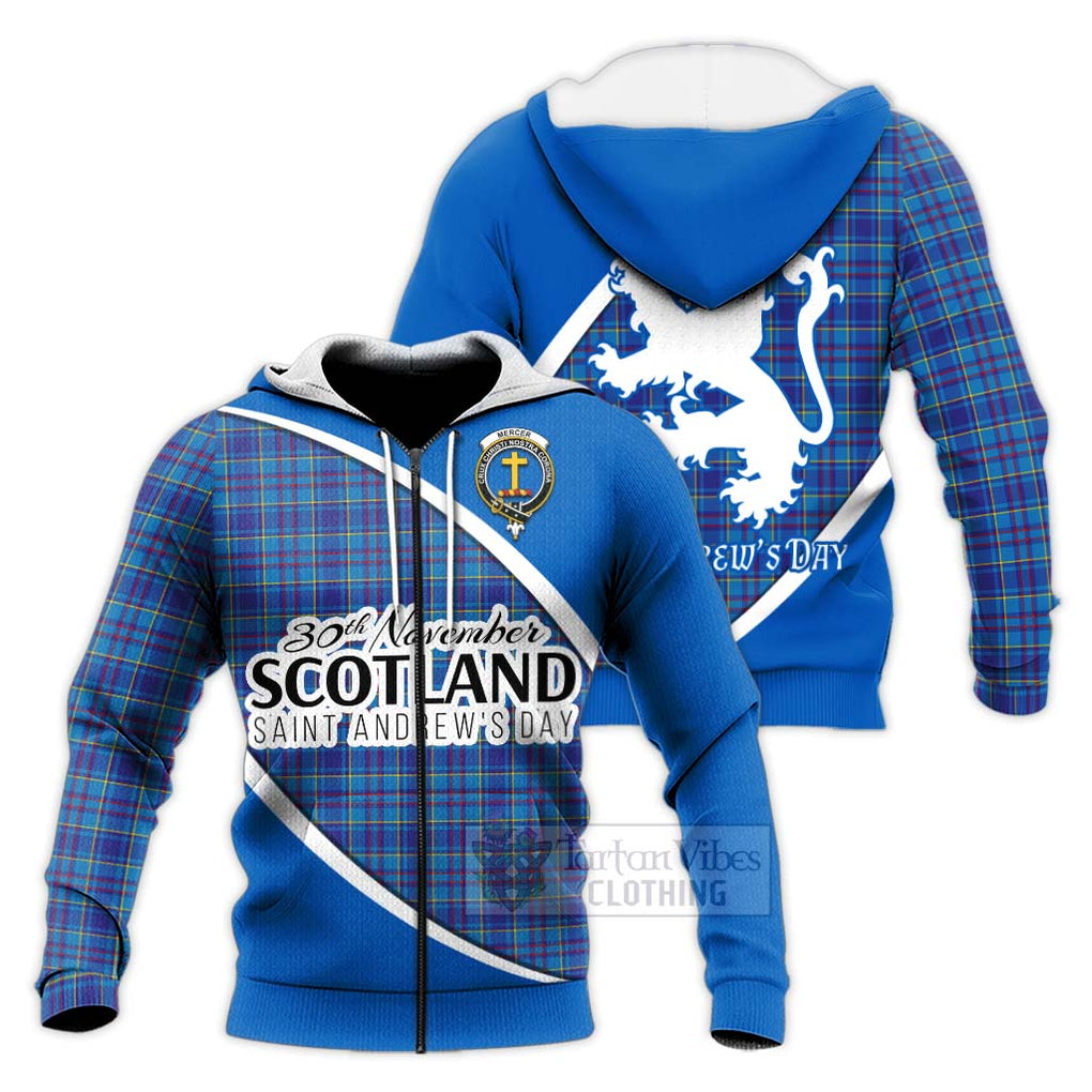 Tartan Vibes Clothing Mercer Family Crest Tartan Knitted Hoodie Celebrate Saint Andrew's Day in Style