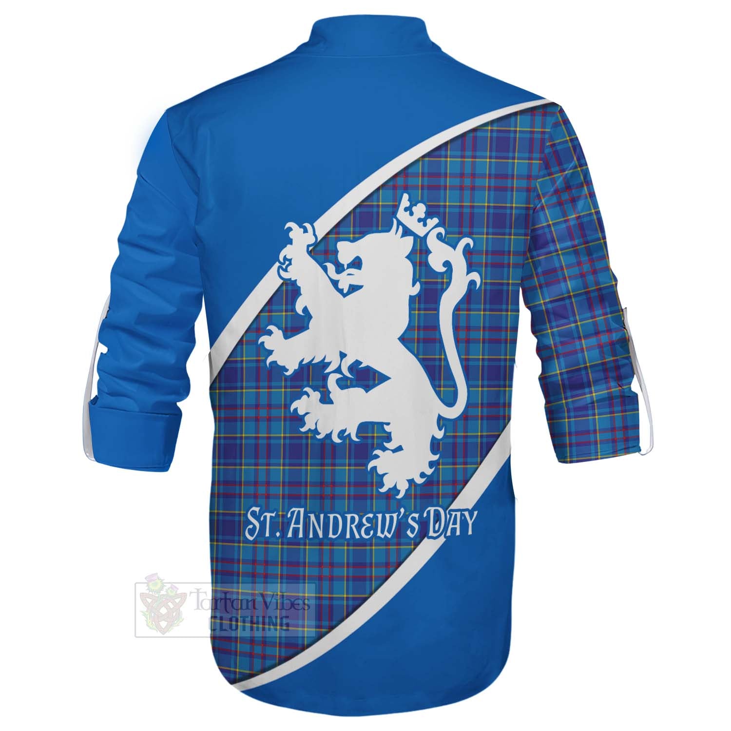 Tartan Vibes Clothing Mercer Family Crest Tartan Ghillie Kilt Shirt Celebrate Saint Andrew's Day in Style