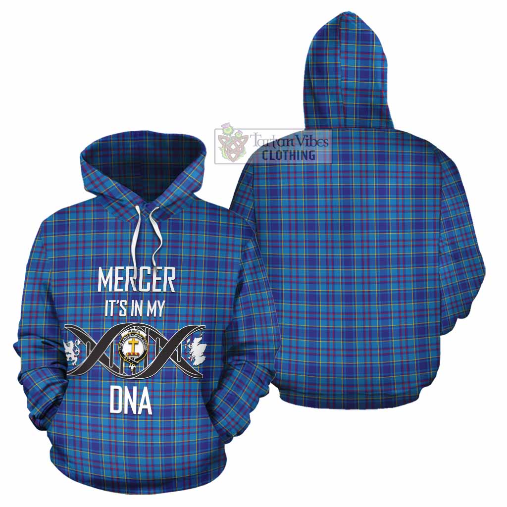 Tartan Vibes Clothing Mercer Tartan Cotton Hoodie with Family Crest DNA In Me Style