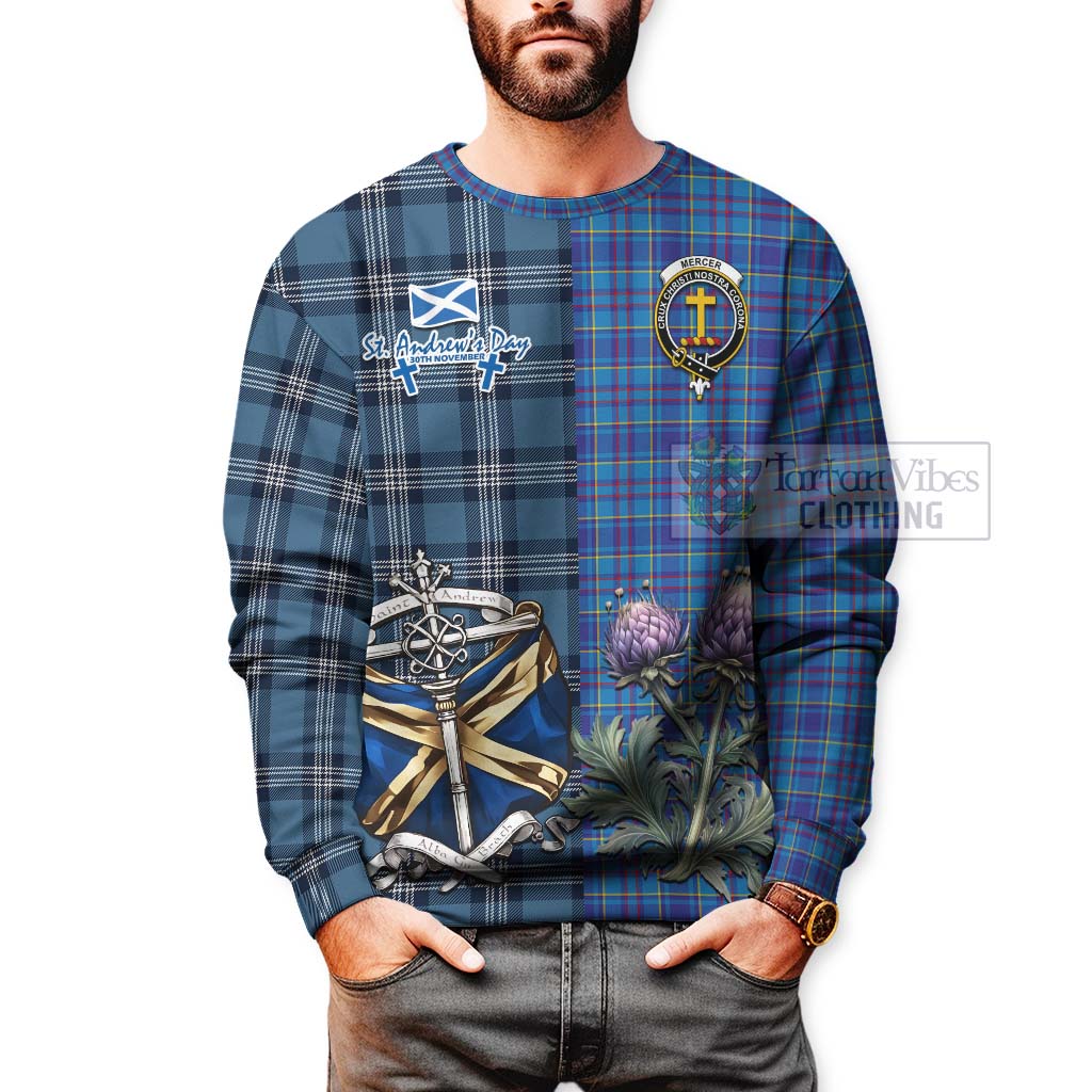 Tartan Vibes Clothing Mercer Tartan Sweatshirt Happy St. Andrew's Day Half Tartan Style