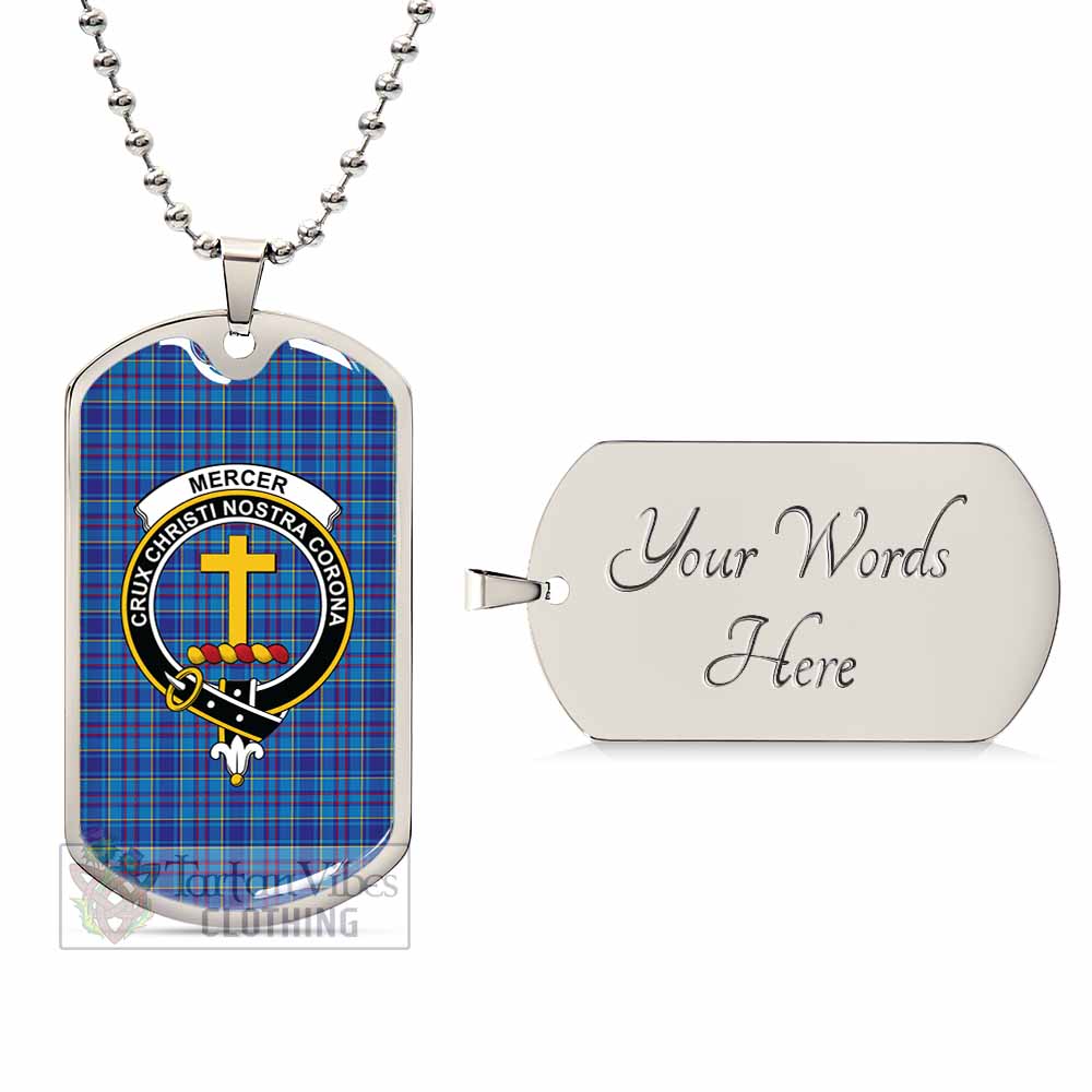 Tartan Vibes Clothing Mercer Tartan Dog Tag Necklace with Family Crest