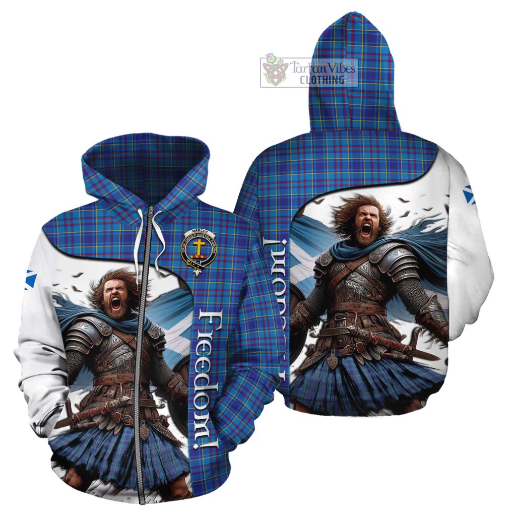 Tartan Vibes Clothing Mercer Crest Tartan Cotton Hoodie Inspired by the Freedom of Scottish Warrior