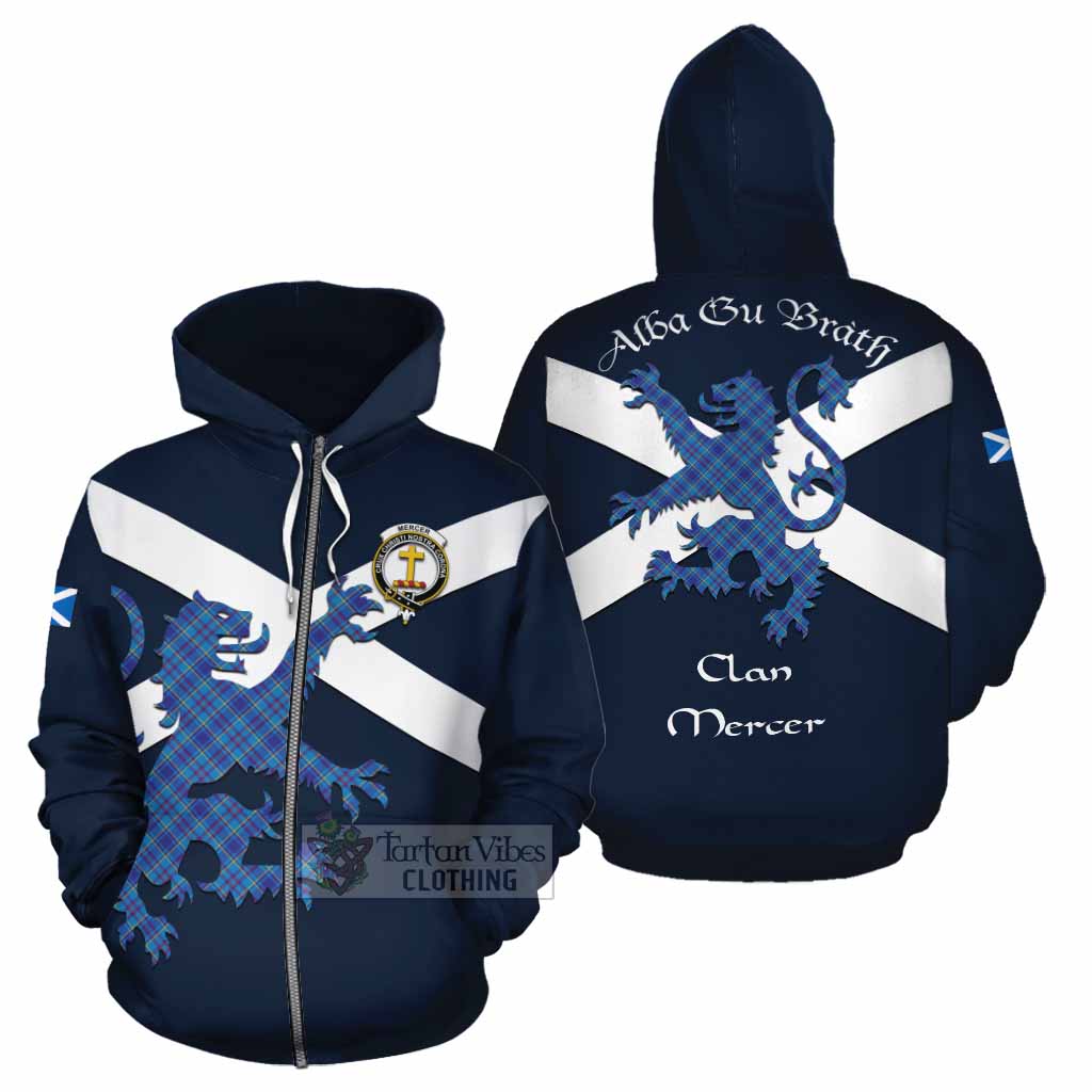 Tartan Vibes Clothing Mercer Tartan Lion Rampant Cotton Hoodie Proudly Display Your Heritage with Alba Gu Brath and Clan Name