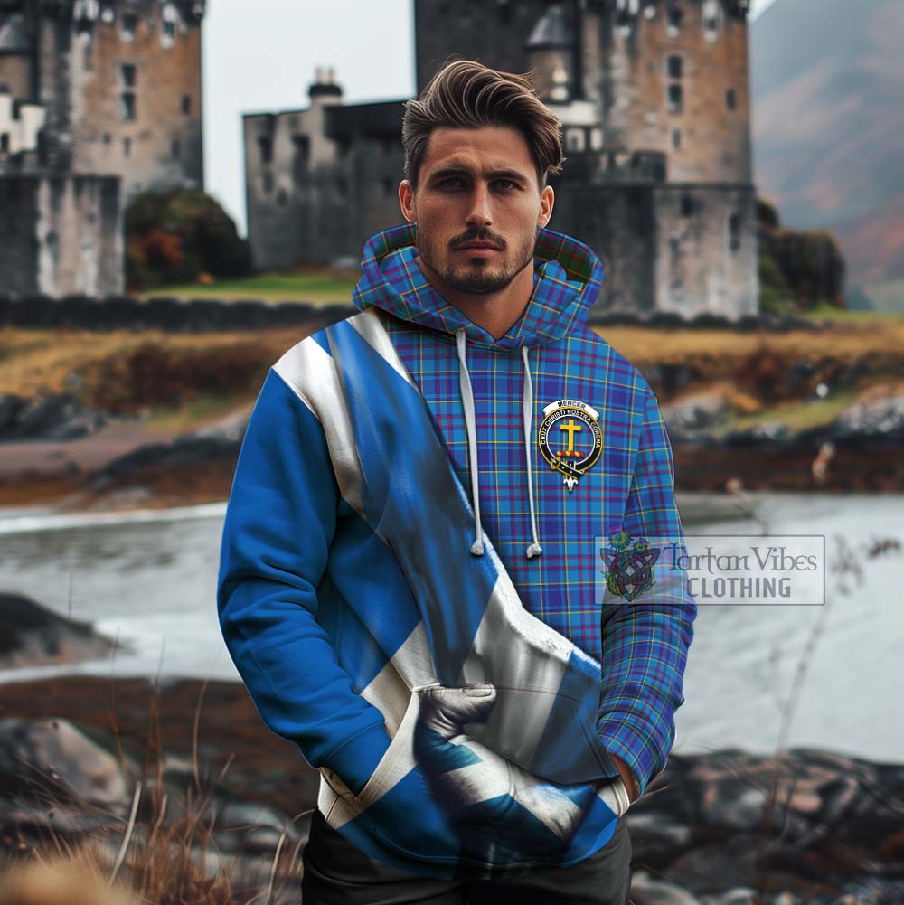 Tartan Vibes Clothing Mercer Tartan Cotton Hoodie with Family Crest Scotland Patriotic Style