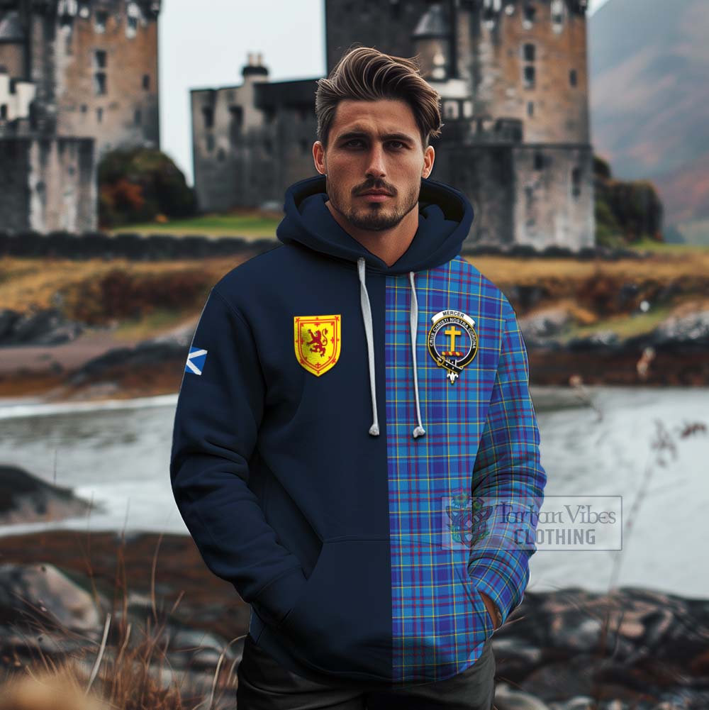 Tartan Vibes Clothing Mercer Tartan Cotton Hoodie Alba with Scottish Lion Royal Arm Half Style