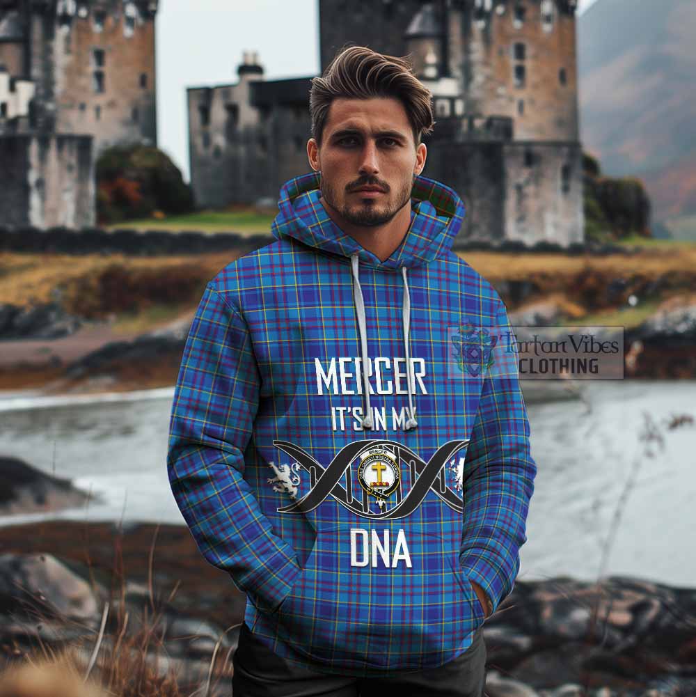 Tartan Vibes Clothing Mercer Tartan Cotton Hoodie with Family Crest DNA In Me Style