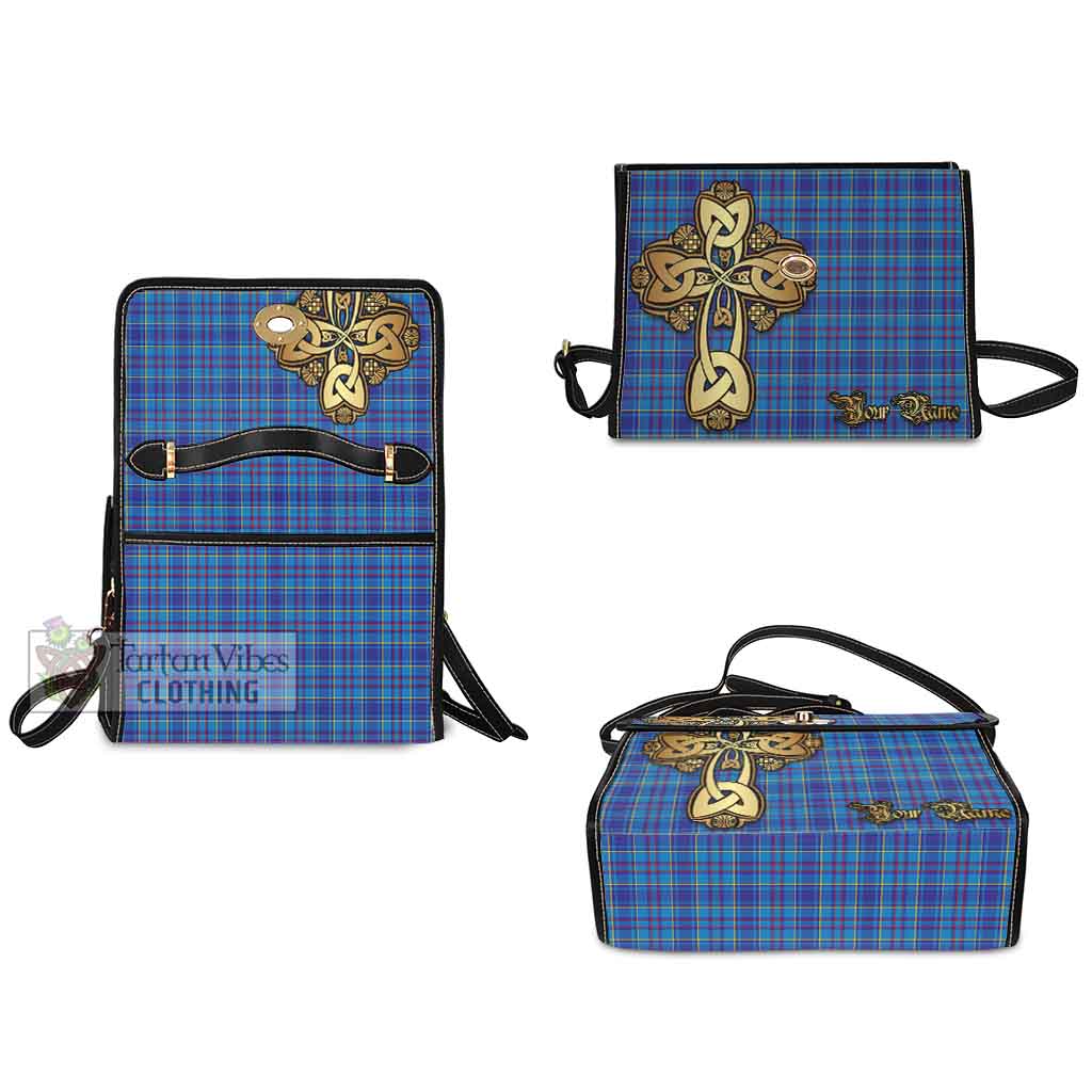 Tartan Vibes Clothing Mercer Tartan Waterproof Canvas Bag Golden Thistle Celtic Cross Style