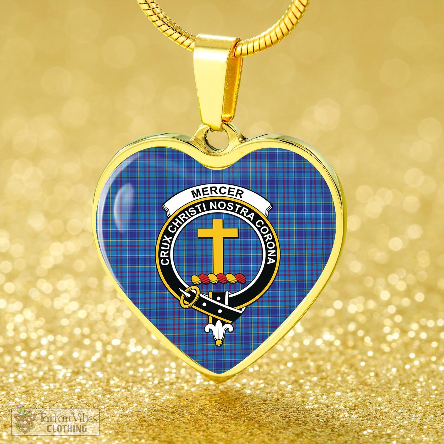 Tartan Vibes Clothing Mercer Modern Tartan Heart Necklace with Family Crest