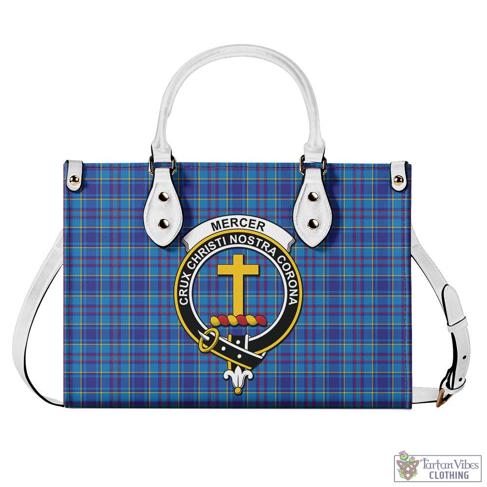 Tartan Vibes Clothing Mercer Modern Tartan Luxury Leather Handbags with Family Crest