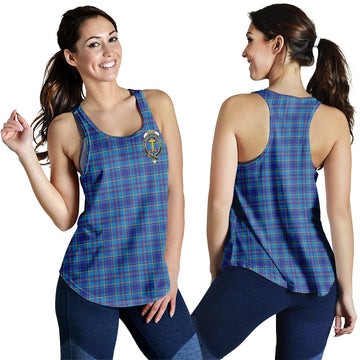 Mercer Tartan Women Racerback Tanks with Family Crest