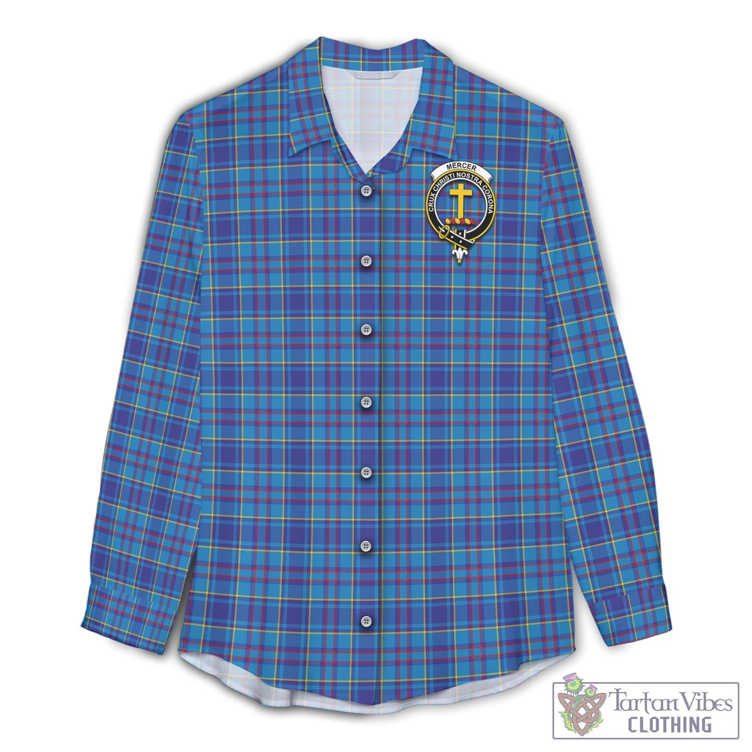 Tartan Vibes Clothing Mercer Modern Tartan Womens Casual Shirt with Family Crest