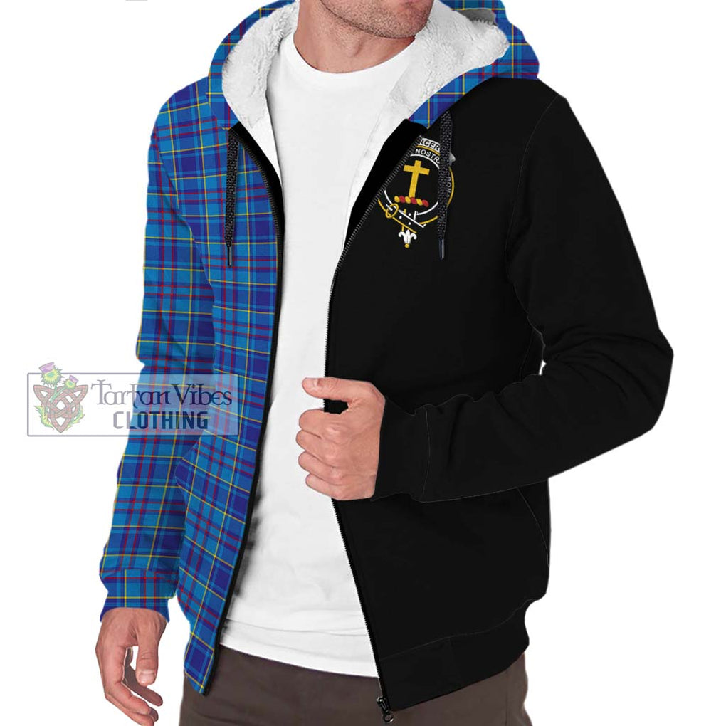 Mercer Tartan Sherpa Hoodie with Family Crest and Half Of Me Style Unisex S - Tartanvibesclothing Shop