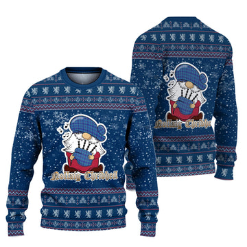 Mercer Clan Christmas Family Ugly Sweater with Funny Gnome Playing Bagpipes