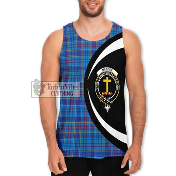 Mercer Tartan Men's Tank Top with Family Crest Circle Style