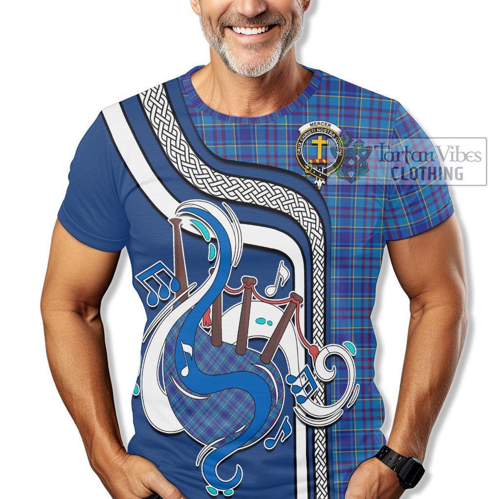 Mercer Tartan T-Shirt with Epic Bagpipe Style Kid's Shirt - Tartanvibesclothing Shop