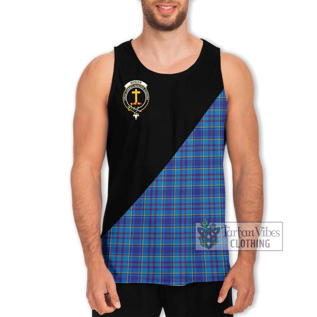 Mercer Tartan Men's Tank Top with Family Crest and Military Logo Style Men - Tartanvibesclothing Shop