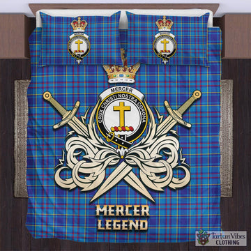 Mercer Tartan Bedding Set with Clan Crest and the Golden Sword of Courageous Legacy