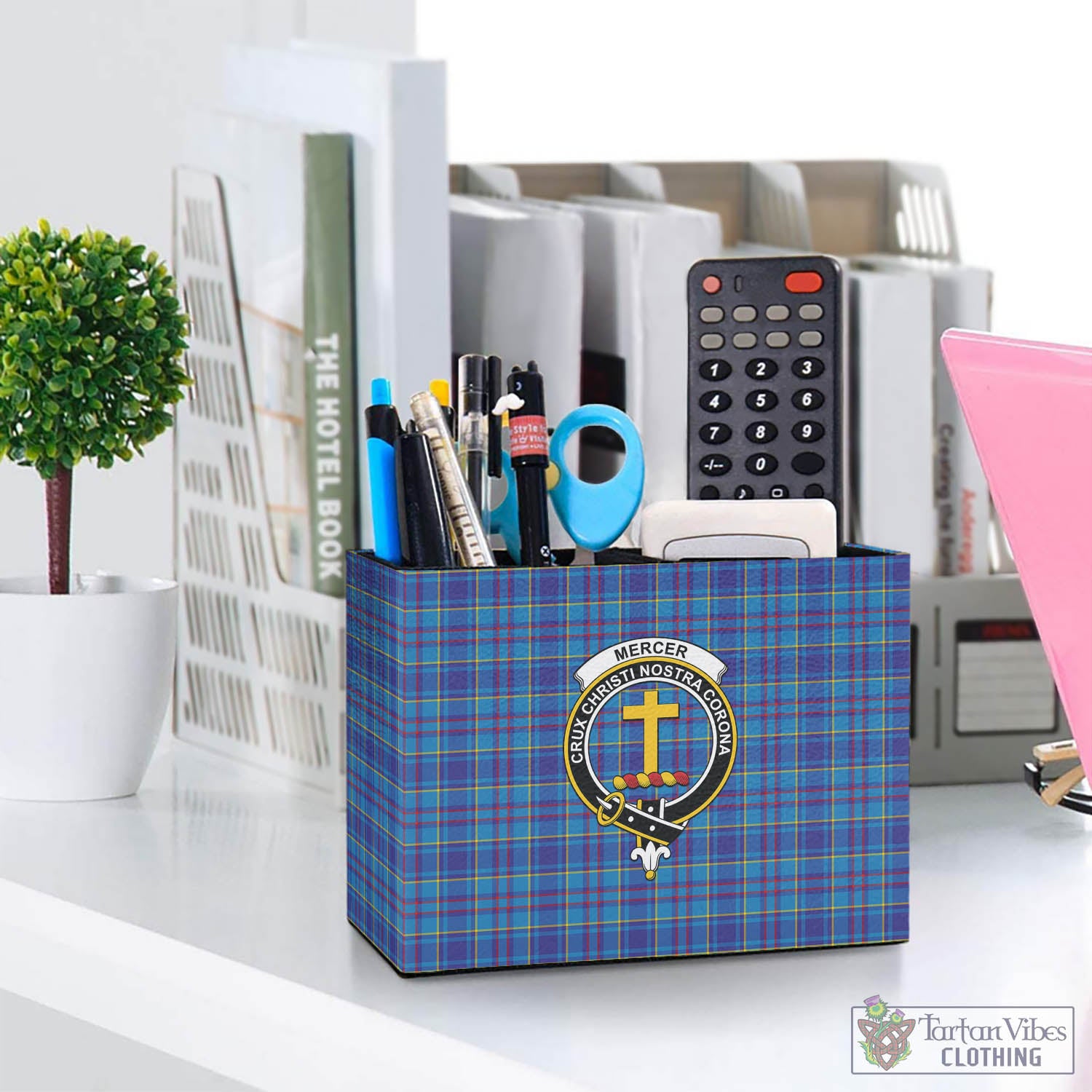 Tartan Vibes Clothing Mercer Modern Tartan Pen Holder with Family Crest