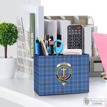 Mercer Tartan Pen Holder with Family Crest