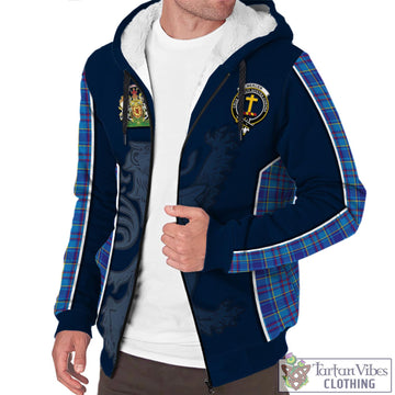 Mercer Tartan Sherpa Hoodie with Family Crest and Lion Rampant Vibes Sport Style