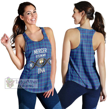 Mercer Tartan Women's Racerback Tanks with Family Crest DNA In Me Style