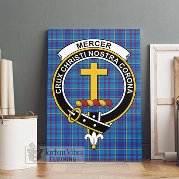 Mercer Tartan Canvas Print Wall Art with Family Crest