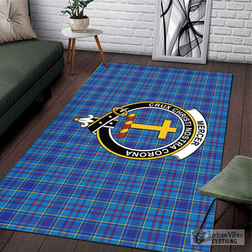 Mercer Tartan Area Rug with Family Crest