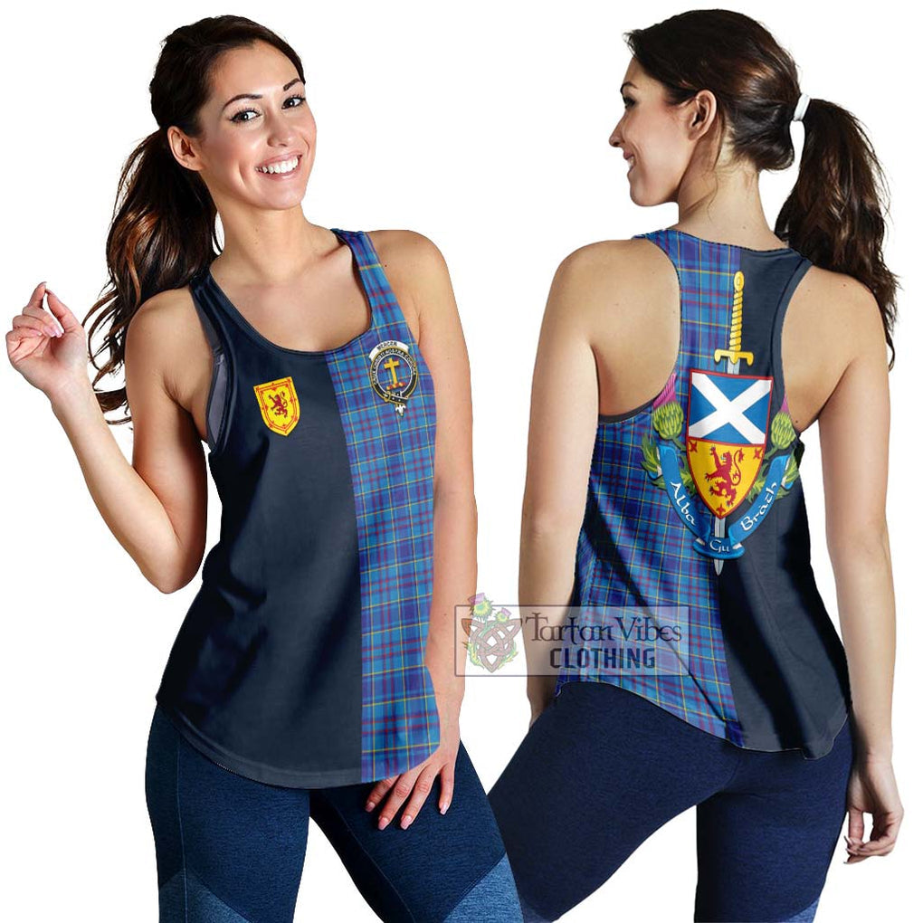 Tartan Vibes Clothing Mercer Modern Tartan Women's Racerback Tanks with Scottish Lion Royal Arm Half Style