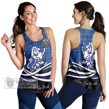 Mercer Tartan Women's Racerback Tanks with Alba Gu Brath Regal Lion Emblem